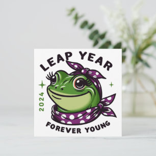 Cartes Pour Fêtes Annuelles Année bissextile 2024 Forever Young Frog