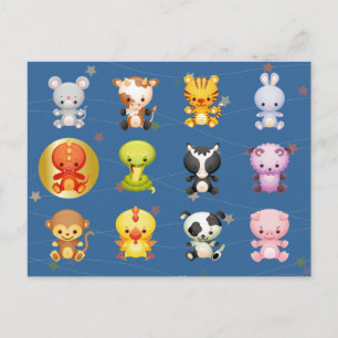 Cartes Pour Fêtes Annuelles Année chinoise des animaux zodiaques du dragon