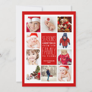Cartes Pour Fêtes Annuelles Année de la photo Bonnes Fêtes Collage en rouge