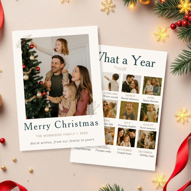 Cartes Pour Fêtes Annuelles Année de révision Noël Quelle année famille (Créateur téléchargé)