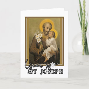 Cartes Pour Fêtes Annuelles Année de saint Joseph Jésus catholique Religieux