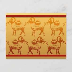 Cartes Pour Fêtes Annuelles Année des chèvres Année chinoise Zodiac Postcard