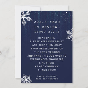 Cartes Pour Fêtes Annuelles Année drôle en révision Ingénieur d'affaires Noël
