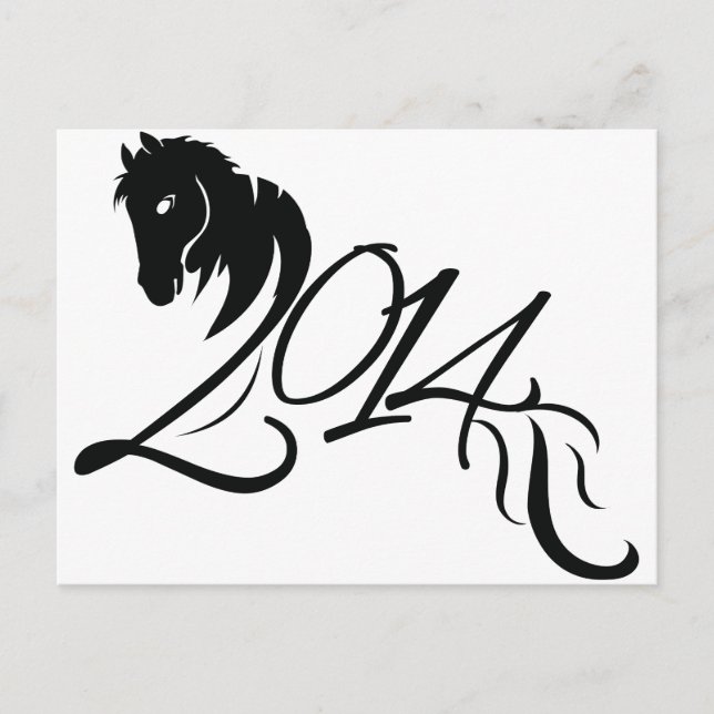 Cartes Pour Fêtes Annuelles Année du cheval 2014 (Devant)