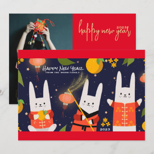 Cartes Pour Fêtes Annuelles Année du Lapin Chinois Nouvel An Lapin 2023
