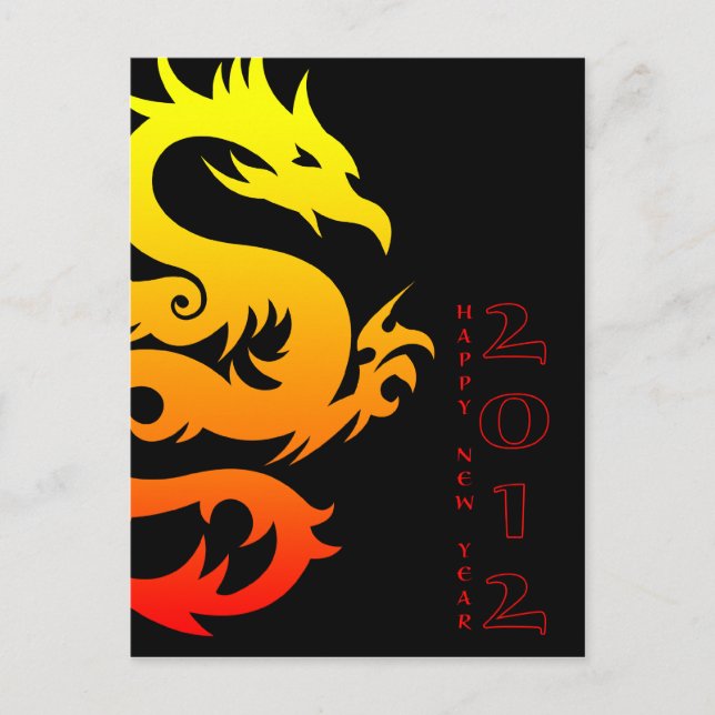 Cartes Pour Fêtes Annuelles année du symbole chinois du dragon (Devant)