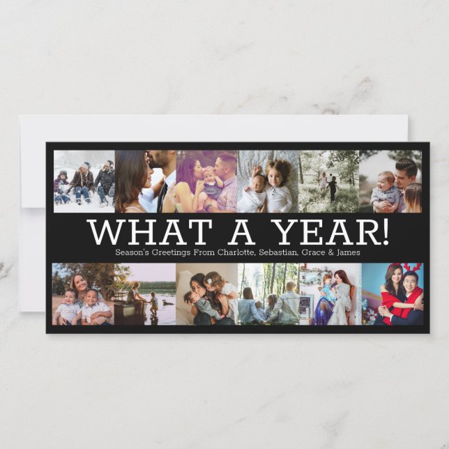 Cartes Pour Fêtes Annuelles Année En Revue Douze Photo Personnalisée Noël (Devant)