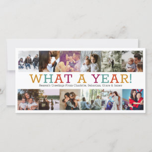 Cartes Pour Fêtes Annuelles Année En Revue Douze Photo Personnalisée Noël