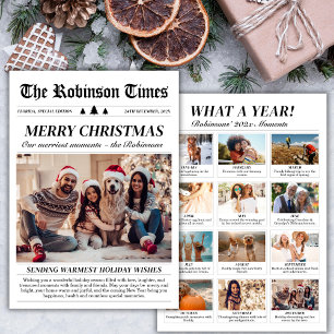 Cartes Pour Fêtes Annuelles Année en revue Journal unique photo de Noël