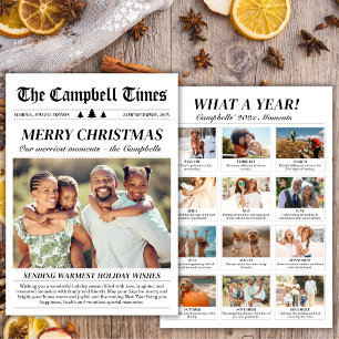 Cartes Pour Fêtes Annuelles Année en revue Journal unique photo de Noël