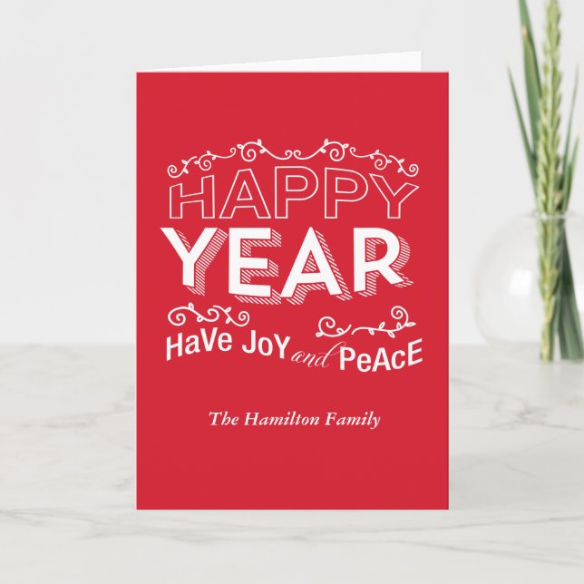 Cartes Pour Fêtes Annuelles année heureuse (Devant)