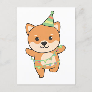 Cartes Pour Fêtes Annuelles Anniversaire Animal Cute Shiba Inu Anniversaire de