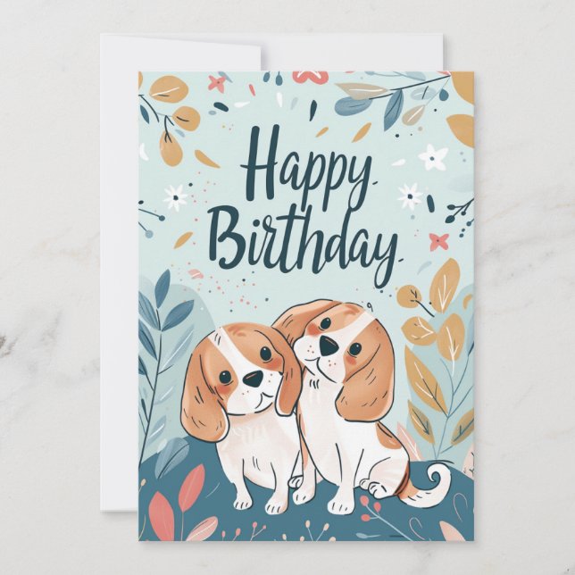 Cartes Pour Fêtes Annuelles Anniversaire Beagle (Devant)
