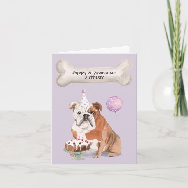 Cartes Pour Fêtes Annuelles Anniversaire de Bulldog (Devant)