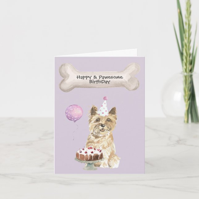 Cartes Pour Fêtes Annuelles Anniversaire de Cairn Terrier (Devant)