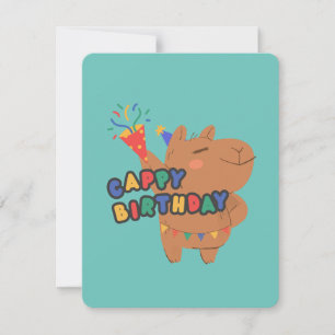 Cartes Pour Fêtes Annuelles Anniversaire de Cappy Cute Capybara Joyeux anniv