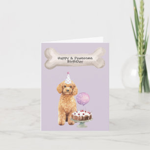 Cartes Pour Fêtes Annuelles Anniversaire de chien Poodle Cavapoo
