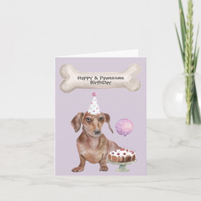 Cartes Pour Fêtes Annuelles Anniversaire de Dachshund (Devant)