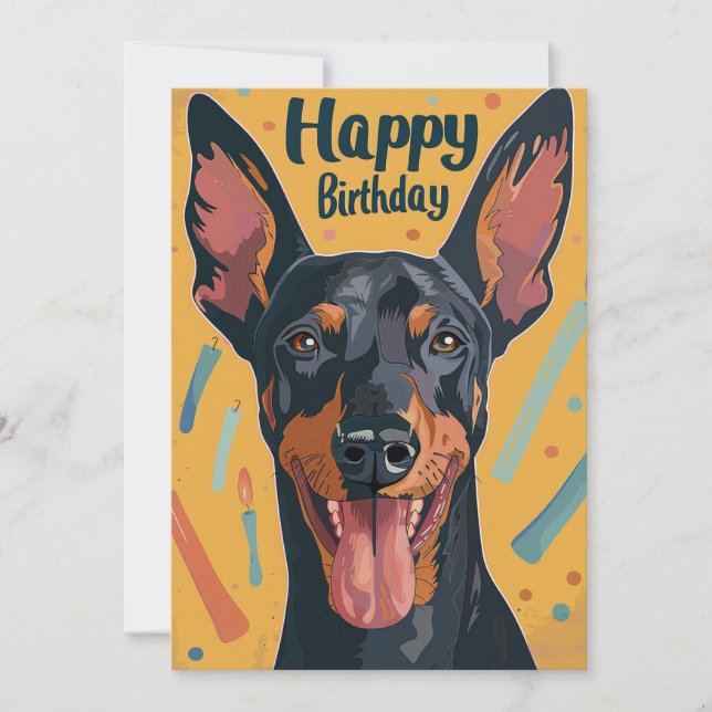 Cartes Pour Fêtes Annuelles Anniversaire de Doberman (Devant)