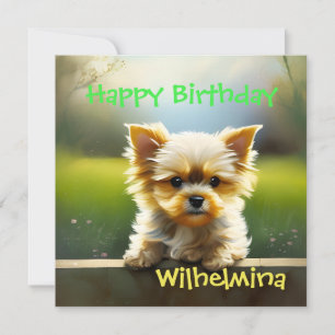 Cartes Pour Fêtes Annuelles Anniversaire de la marionnette de Terrier du Yorks