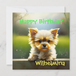 Cartes Pour Fêtes Annuelles Anniversaire de la marionnette de Terrier du Yorks