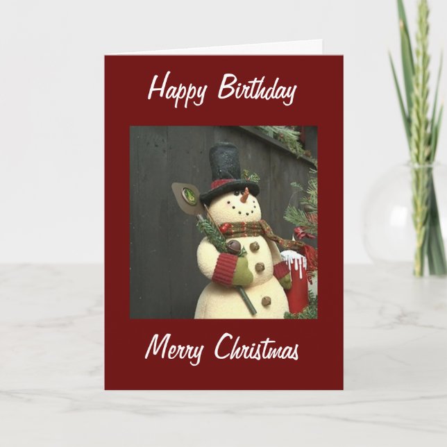 CARTES POUR FÊTES ANNUELLES ANNIVERSAIRE DE LA NEIGE À NOËL REMERCIEMENTS (Devant)