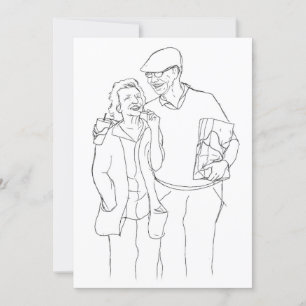 Cartes Pour Fêtes Annuelles Anniversaire de l'art original Old Couple
