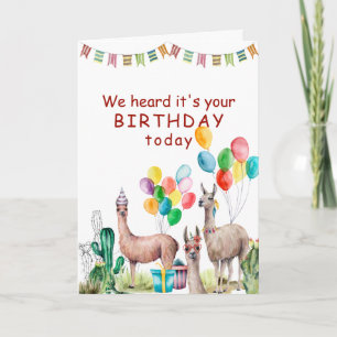 Cartes Pour Fêtes Annuelles Anniversaire de Llamas