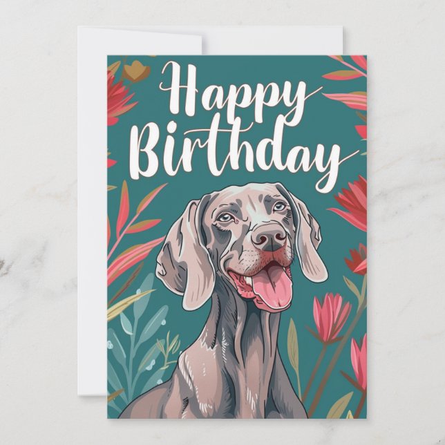 Cartes Pour Fêtes Annuelles Anniversaire de Weimaraner (Devant)