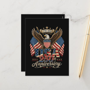 Cartes Pour Fêtes Annuelles Anniversaire des 250 ans d'Amérique USA 1776 2026