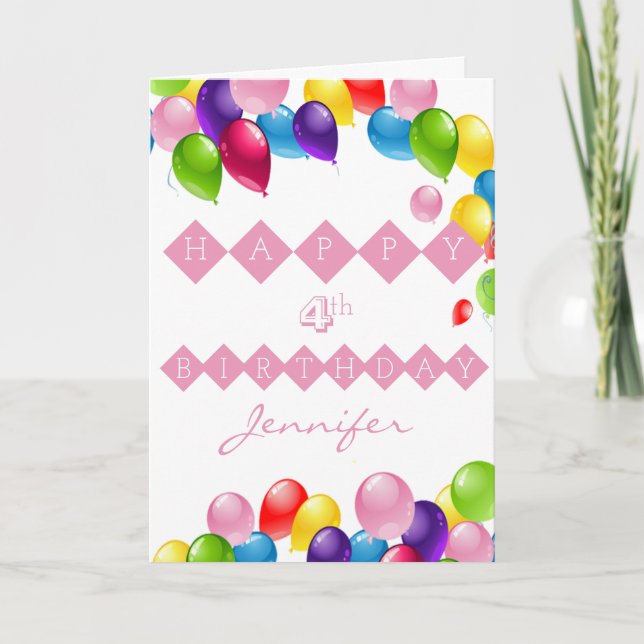 Cartes Pour Fêtes Annuelles Anniversaire des ballons (Devant)