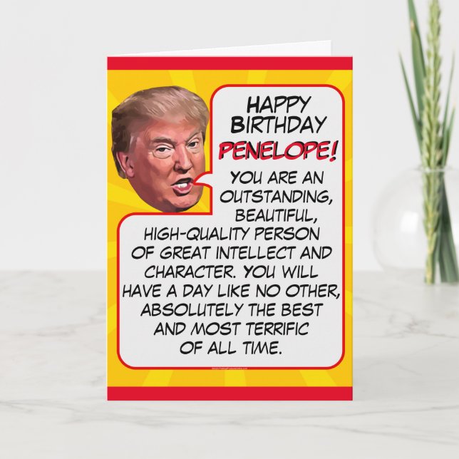Cartes Pour Fêtes Annuelles Anniversaire drôle du président Donald Trump (Devant)
