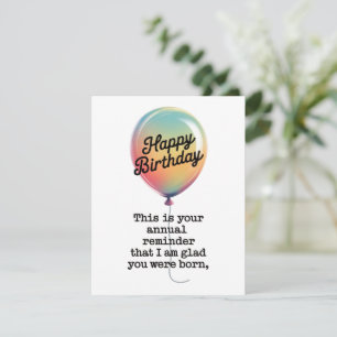 Cartes Pour Fêtes Annuelles Anniversaire Drôle Je Suis Heureux Que Vous soyez 