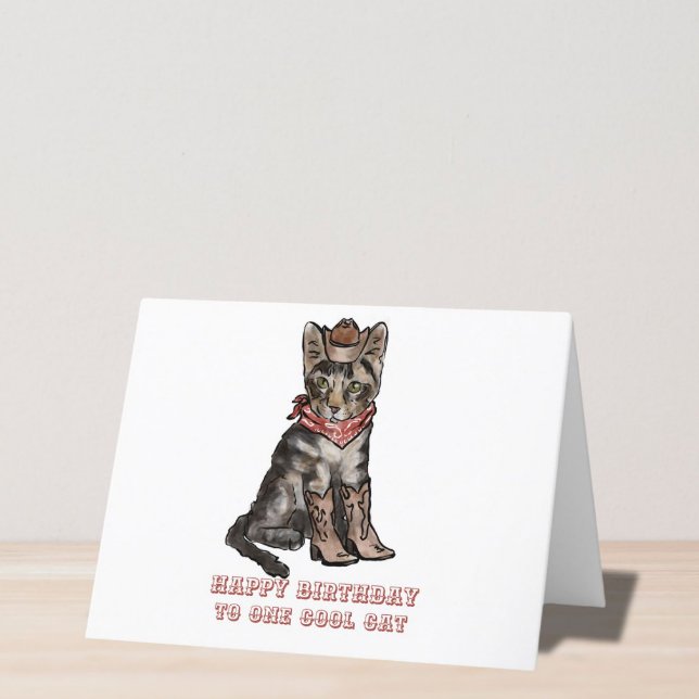 Cartes Pour Fêtes Annuelles anniversaire du chat cowboy (Créateur téléchargé)