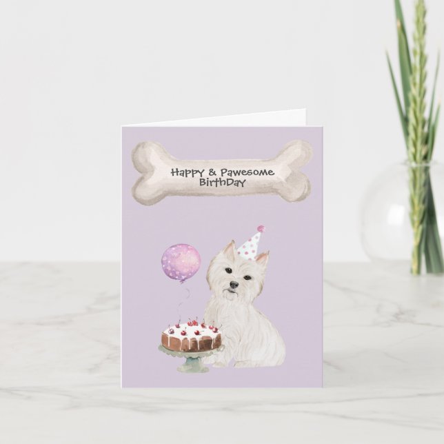 Cartes Pour Fêtes Annuelles Anniversaire du chien Terrier de West Highland (Devant)