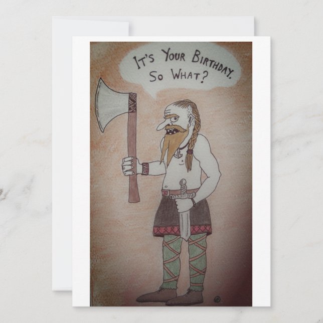 Cartes Pour Fêtes Annuelles Anniversaire du Viking (Devant)