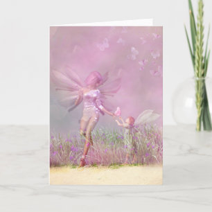 Cartes Pour Fêtes Annuelles Anniversaire Personnalisé Moderne Fées Roses Fille