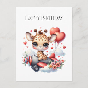 Cartes Pour Fêtes Annuelles Anniversaire Pilote Girafe