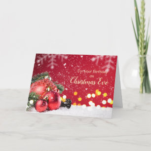 Cartes Pour Fêtes Annuelles Anniversaire, réveillon de Noël - baubles rouges, 