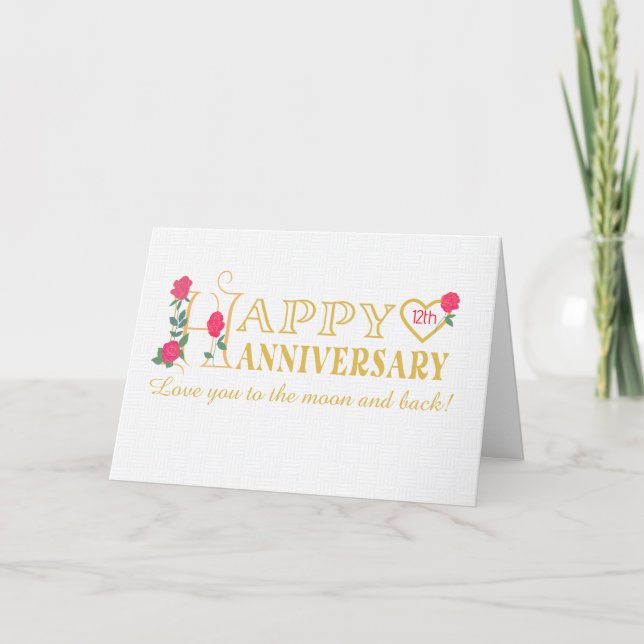 Cartes Pour Fêtes Annuelles Anniversaire romantique de l'année personnalisée a (Devant)