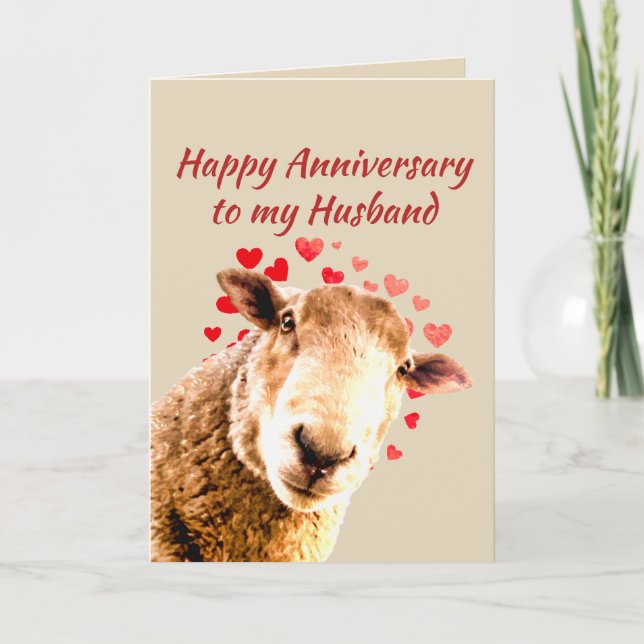 Cartes Pour Fêtes Annuelles Anniversaire romantique Funny Sheep Humour animal (Devant)