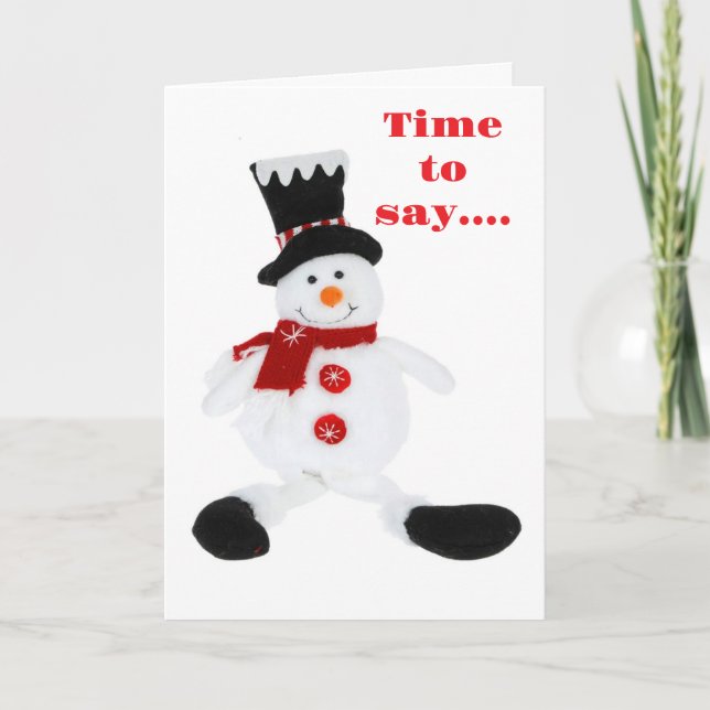 CARTES POUR FÊTES ANNUELLES ANNIVERSAIRE SOUHAITE DE L'ADORABLE SNOWMAN (Devant)