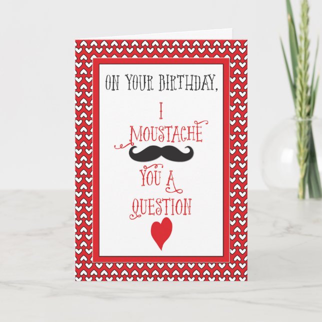 Cartes Pour Fêtes Annuelles Anniversaire sur la moustache Valentine de (Devant)
