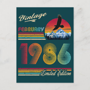 Cartes Pour Fêtes Annuelles Anniversaire vintage février 1986 40 ans