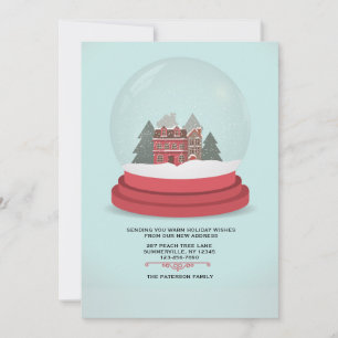 Cartes Pour Fêtes Annuelles Annonce de déménagement de Winter Globe