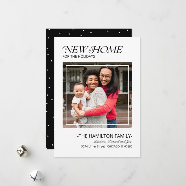 Cartes Pour Fêtes Annuelles Annonce de déménagement pour Noël Photo (Devant/Arrière en situation)