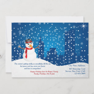 Cartes Pour Fêtes Annuelles Annonce de déplacement des vacances de bonhomme de