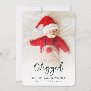 Cartes Pour Fêtes Annuelles Annonce de naissance de bébé de Noël débordant de