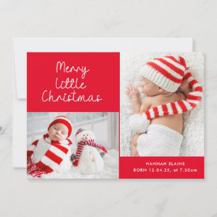Cartes Pour Fêtes Annuelles Annonce de naissance de petit Noël rouge