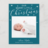 Annonce de naissance Noël Photo Écriture Mignonne